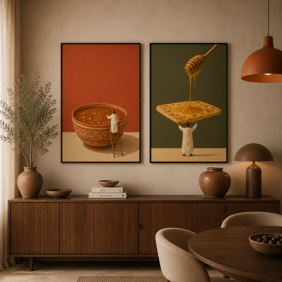 Two Paintings - Morocco in Beige