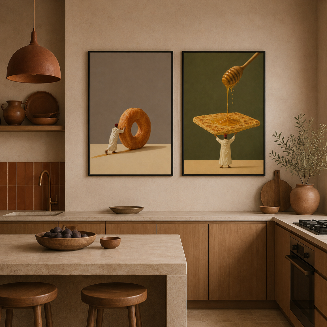 Two Paintings - Morocco in Beige