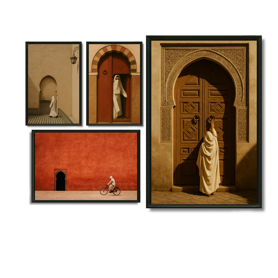 Triptych Paintings - Hajj and Hajjah Routine
