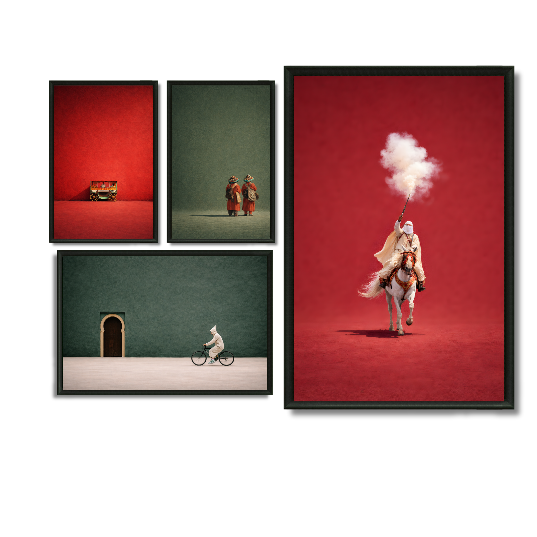 Triptych Paintings - Hajj and Hajjah Routine