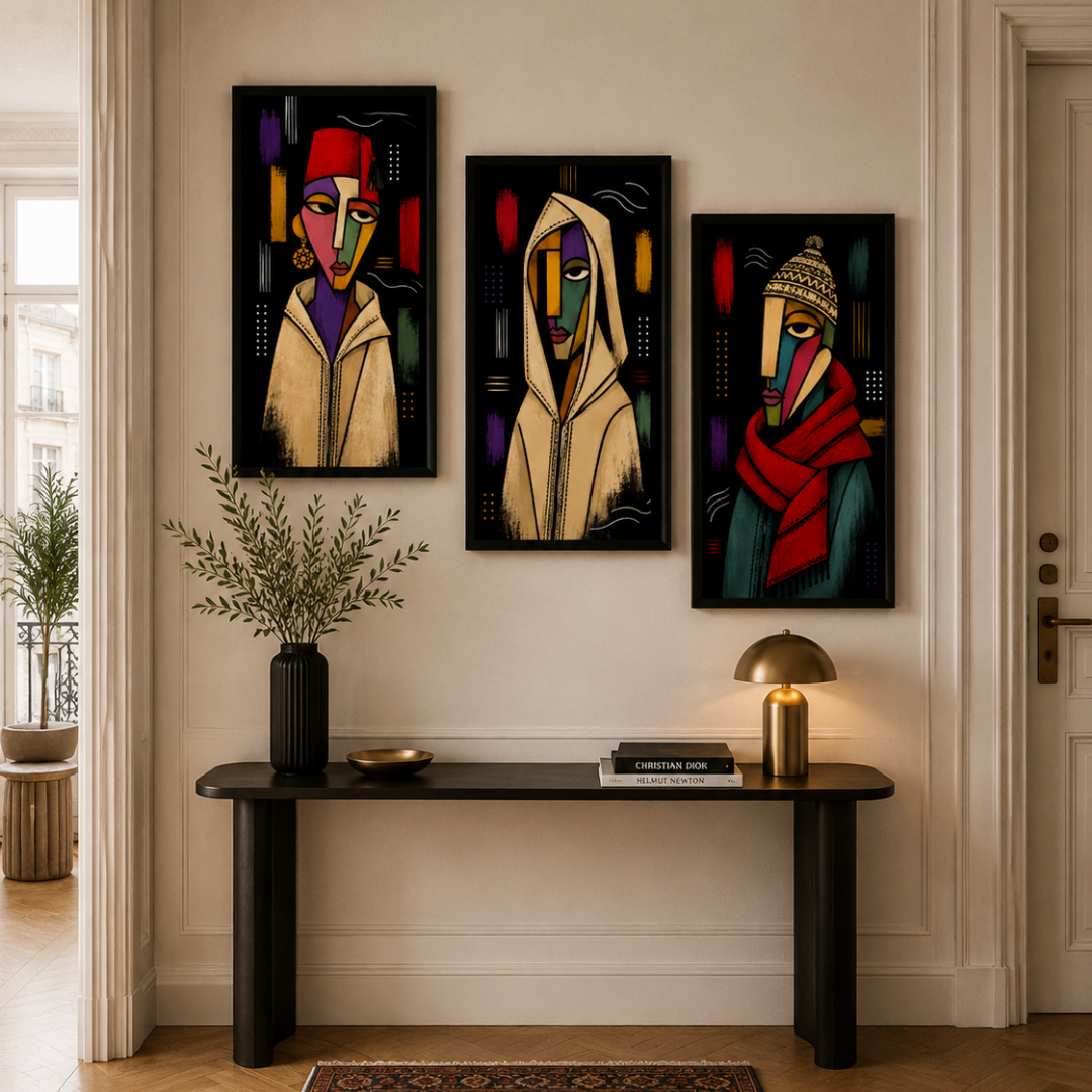 Triptych Paintings - Picasa Black Trio