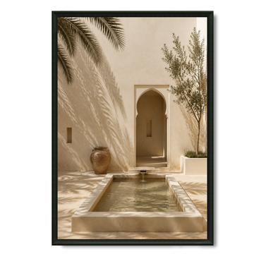 Tableau marocain – Le patio du riad – XS : 30x20cm, Tableau en toile, Pas de cadre
