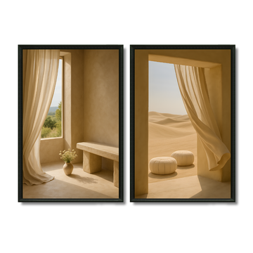 Two Paintings - Morocco in Beige