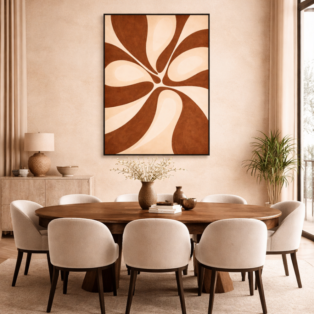 Tableau marron géométrique art déco chaleureux