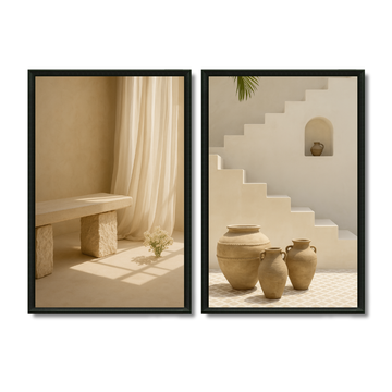 Two Paintings - Morocco in Beige