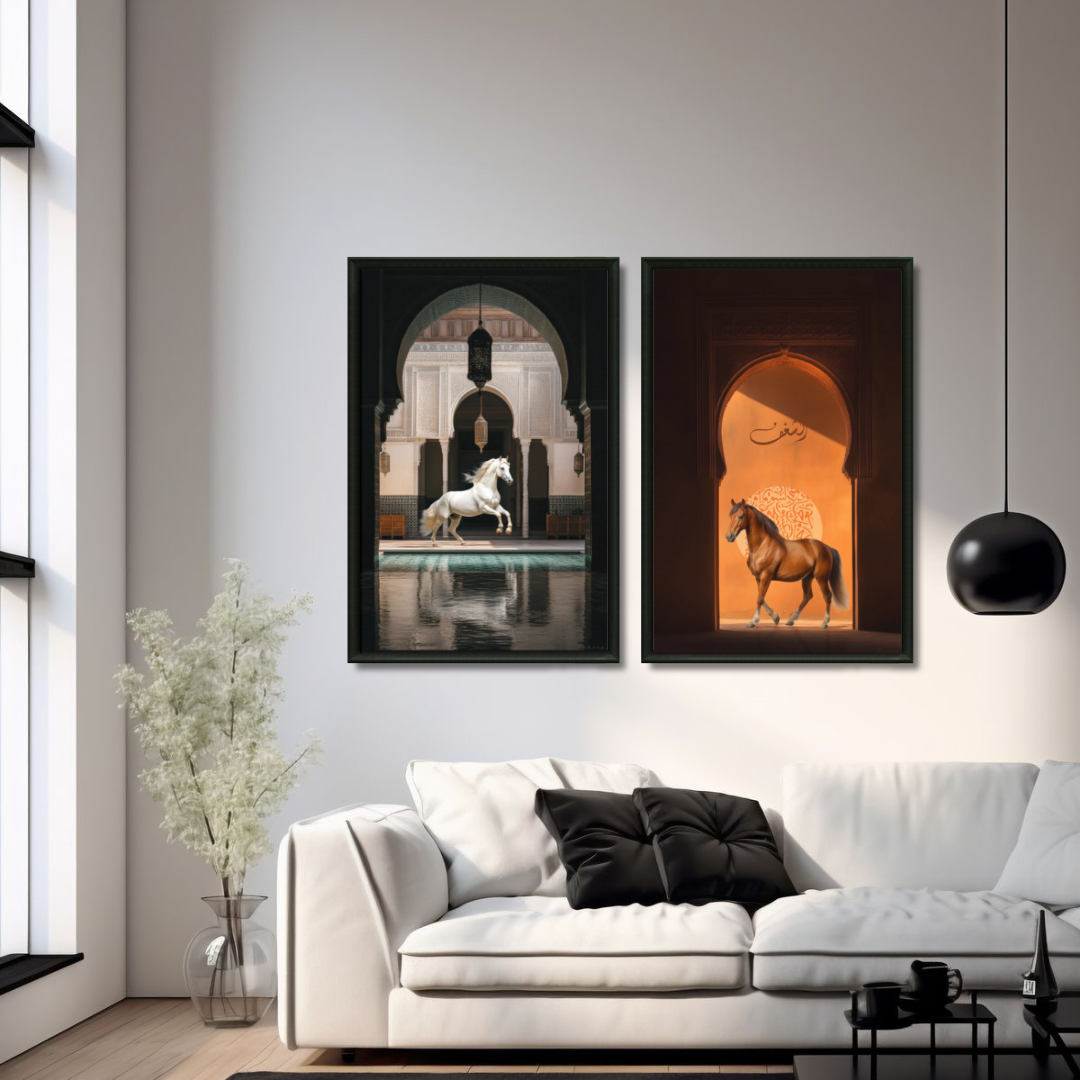Duo Paintings Horses of the Riads