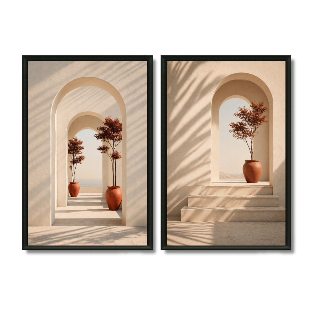 Two Paintings - Morocco in Beige