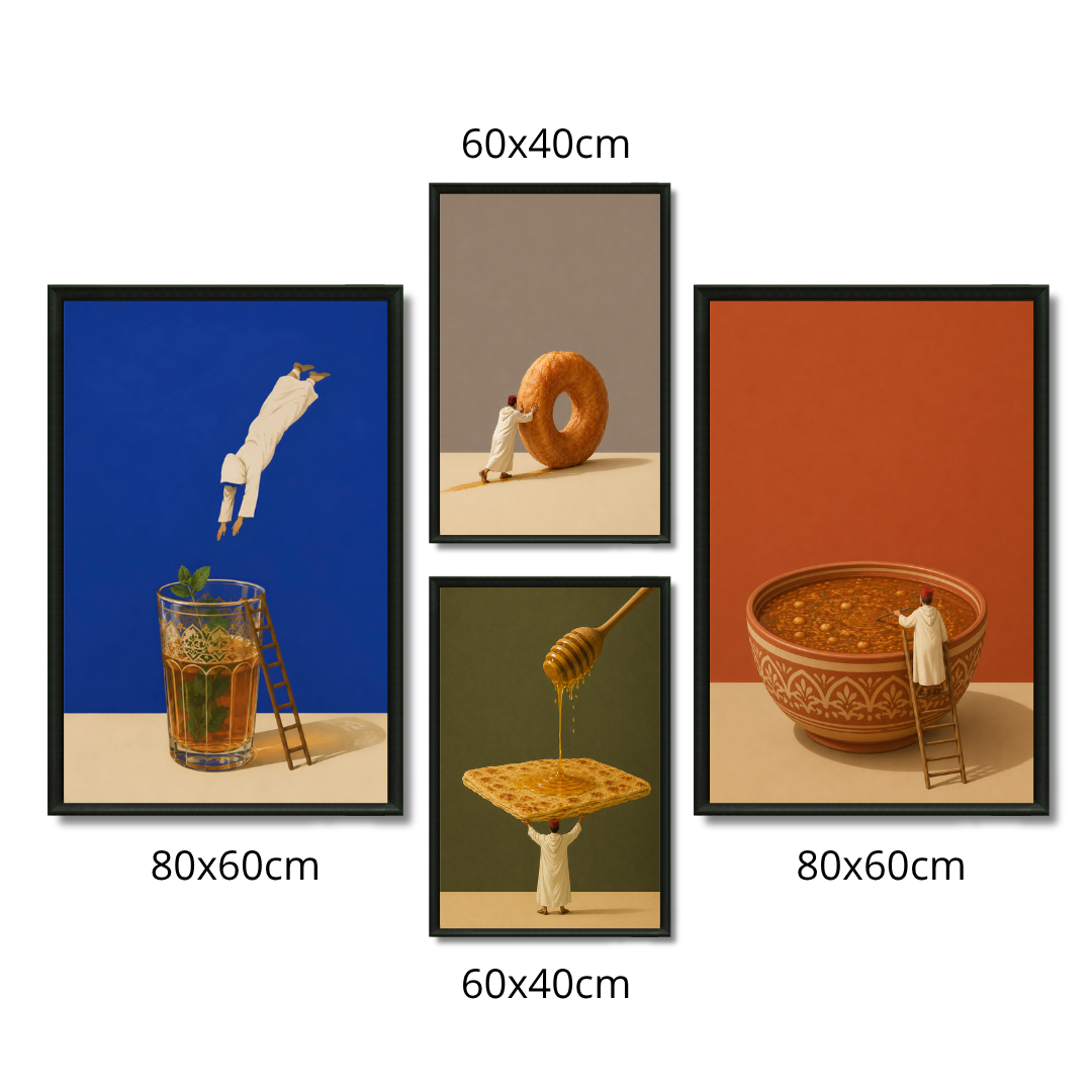 Triptych Paintings - Hajj and Hajjah Routine