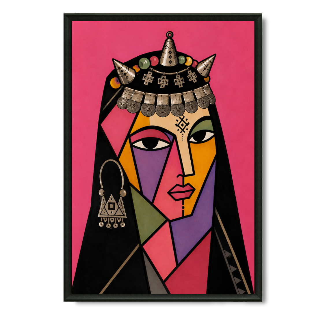 Moroccan Painting - Geometric Woman.
