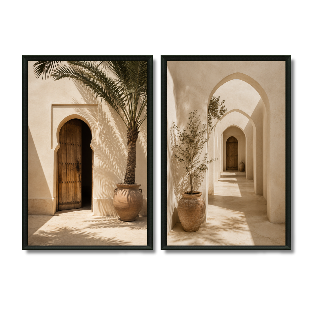 Two Paintings - Morocco in Beige
