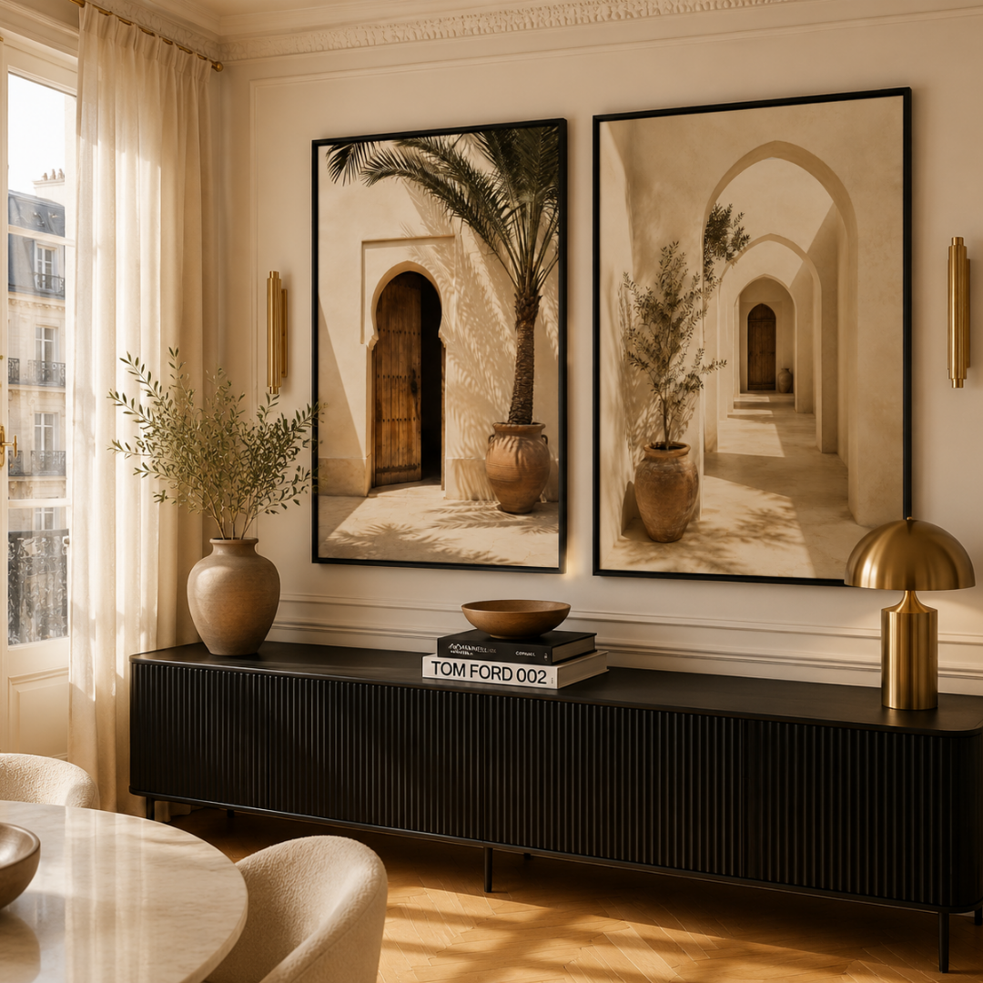 Two Paintings - Morocco in Beige