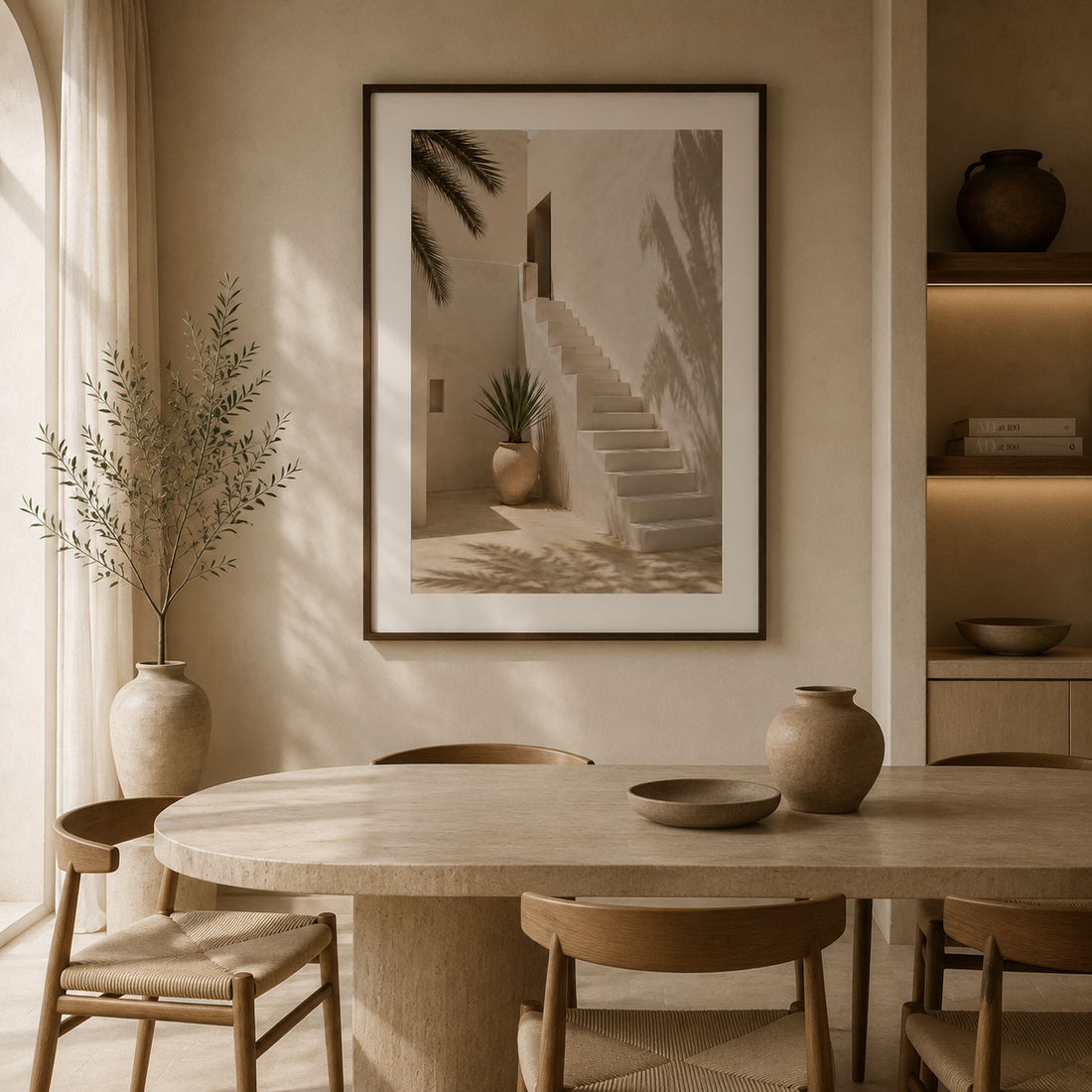 Tableau encadré Marocain – Horizon Ocre