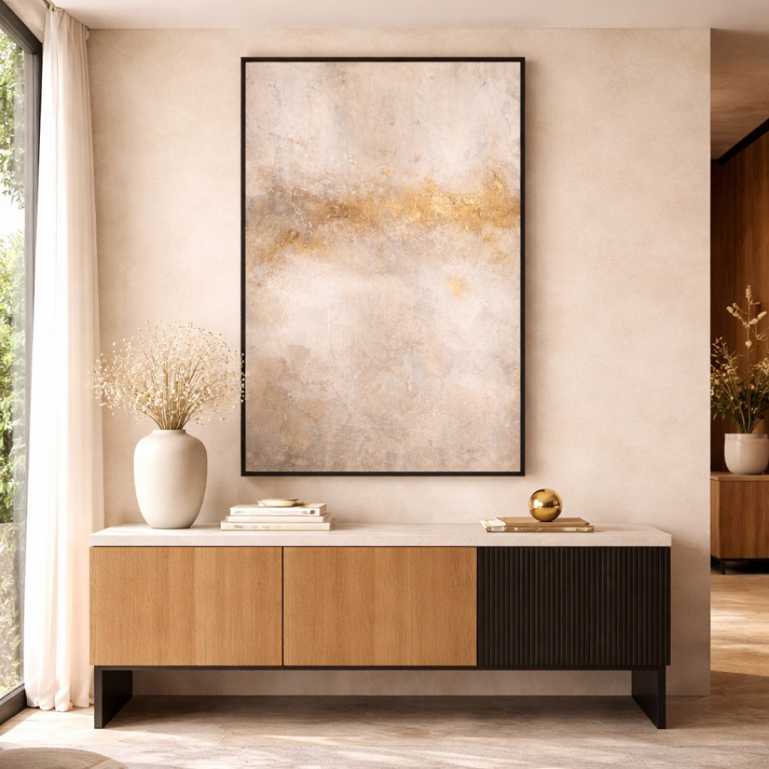 Tableau golden abstract abstrait doré élégant