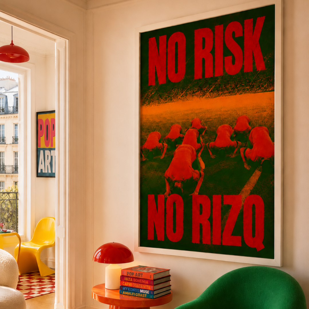 Tableau CDM Maroc no risk no rizq typographie football