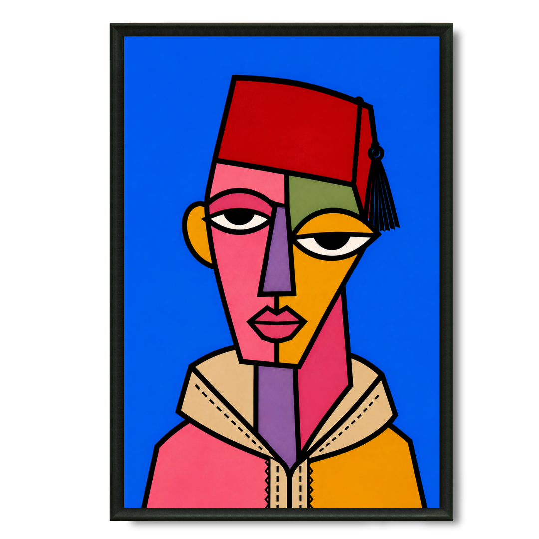 Moroccan Painting - Geometric Woman.