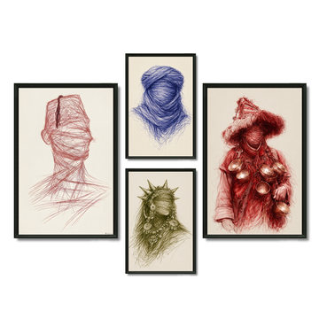 Triptych Paintings - Hajj and Hajjah Routine