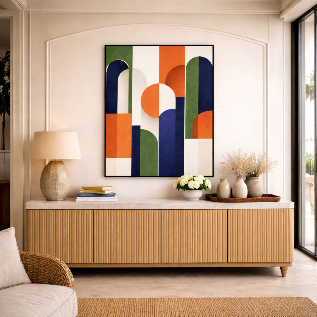 Tableau arcs colorés art déco détail