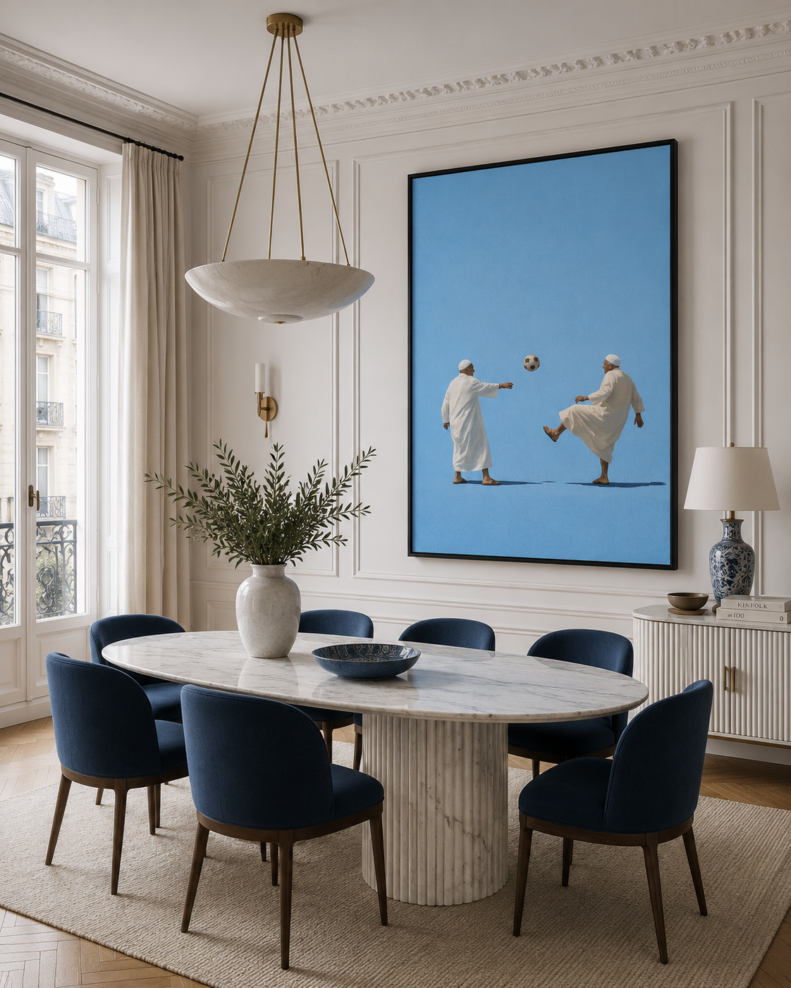 Moroccan painting – Blue Hajs.