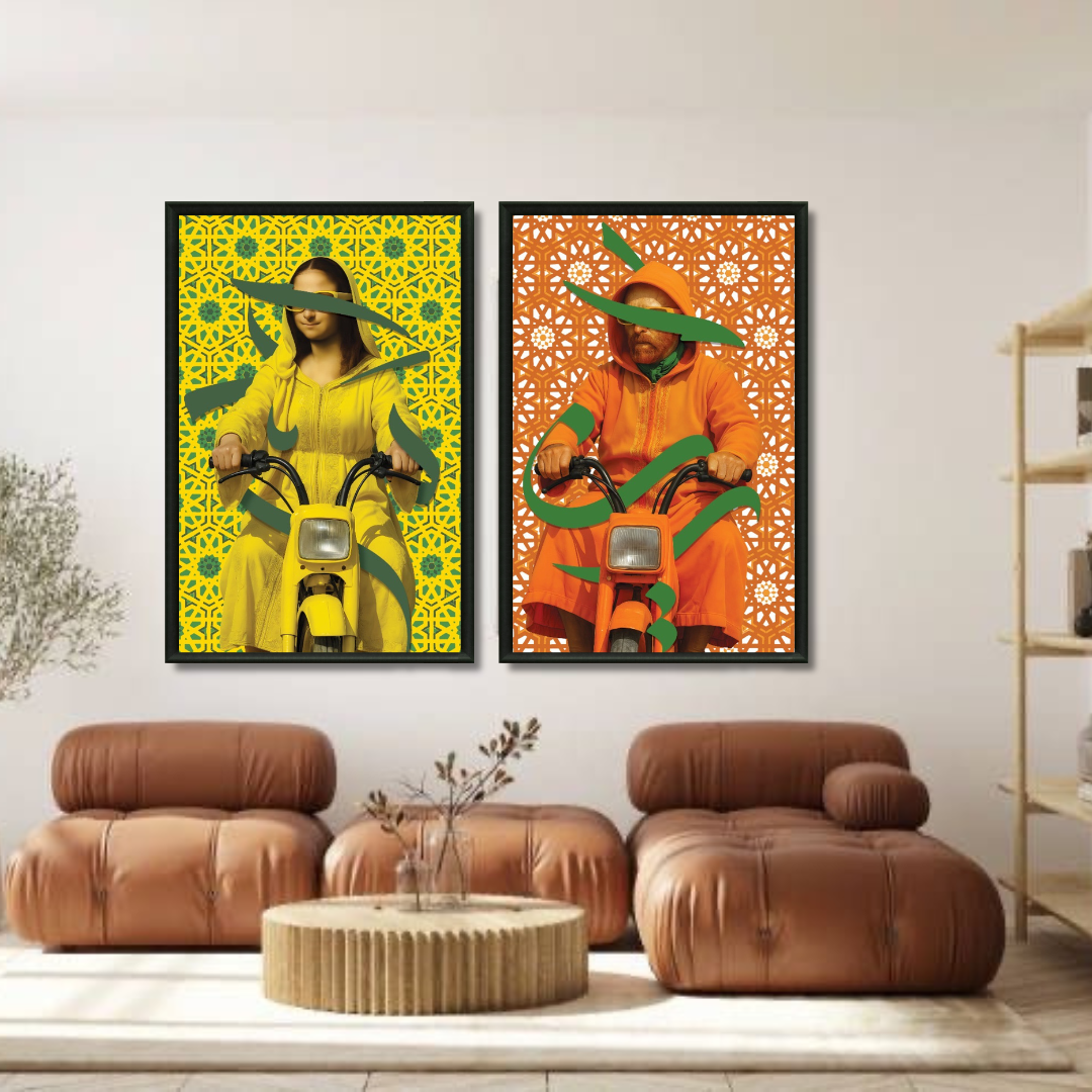 Moroccan Pop Art Duo Paintings