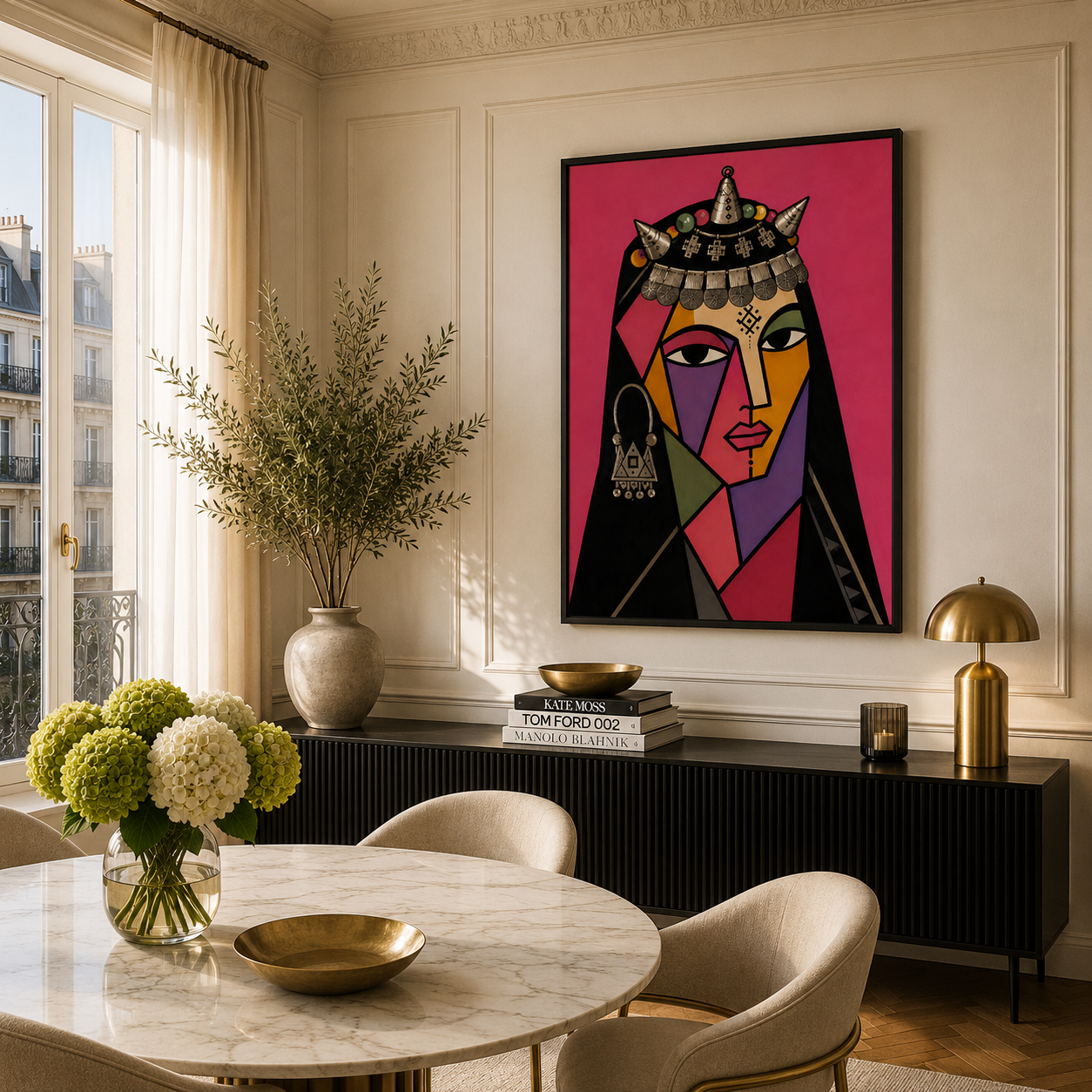 Moroccan Painting - Geometric Woman.