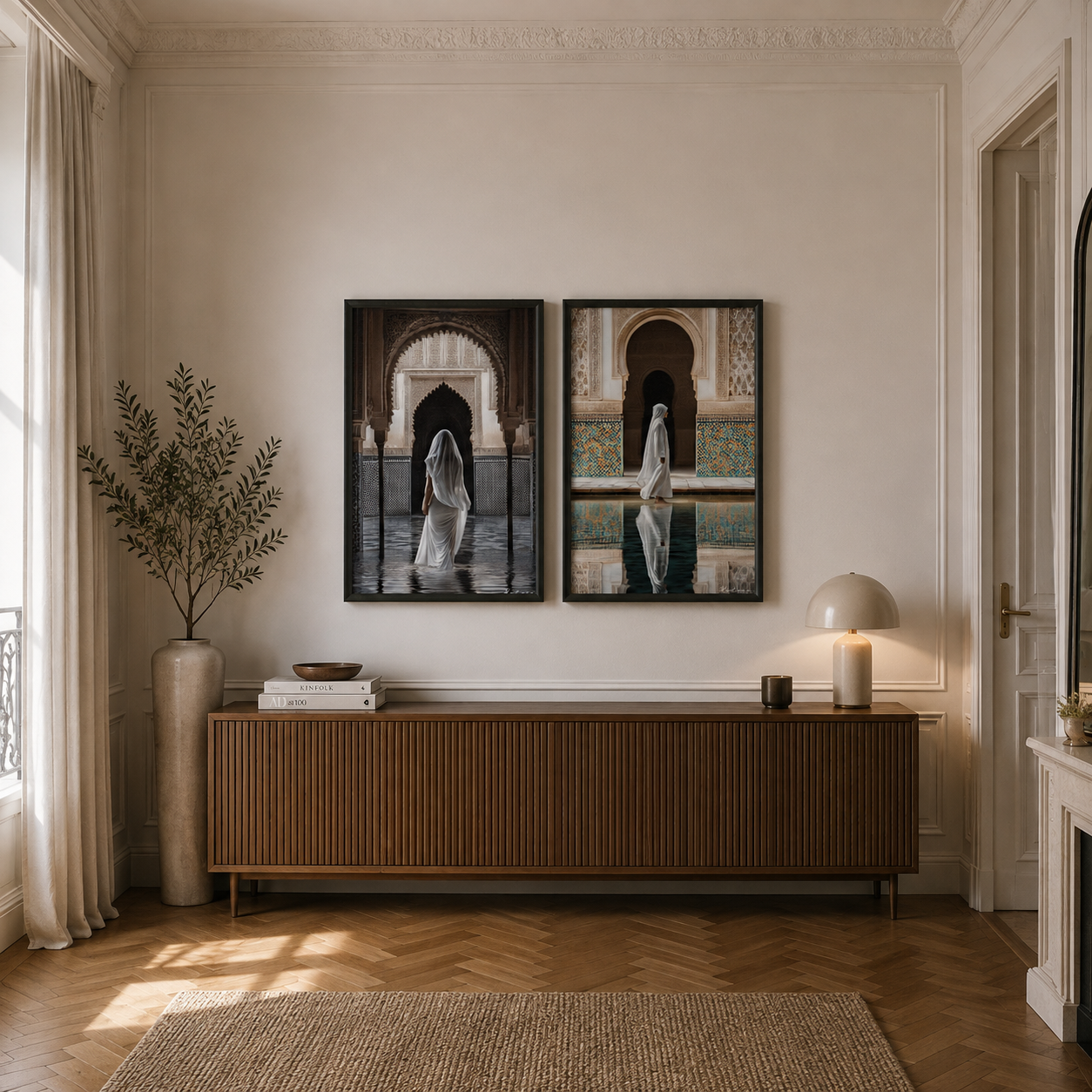 Set of two Moroccan Riad paintings