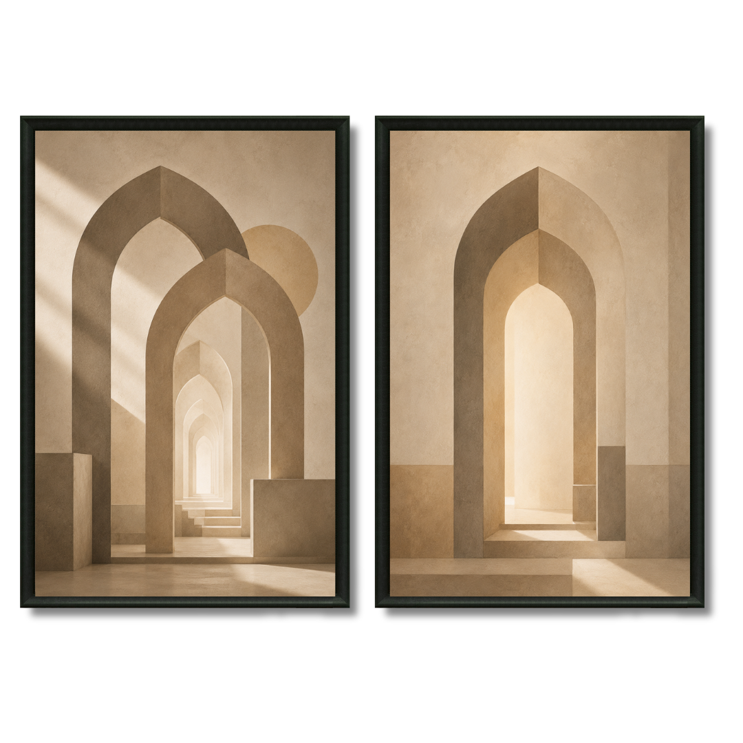 Two Paintings - Morocco in Beige