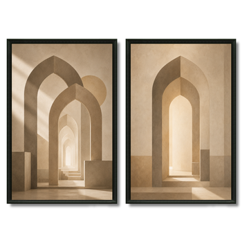 Two Paintings - Morocco in Beige