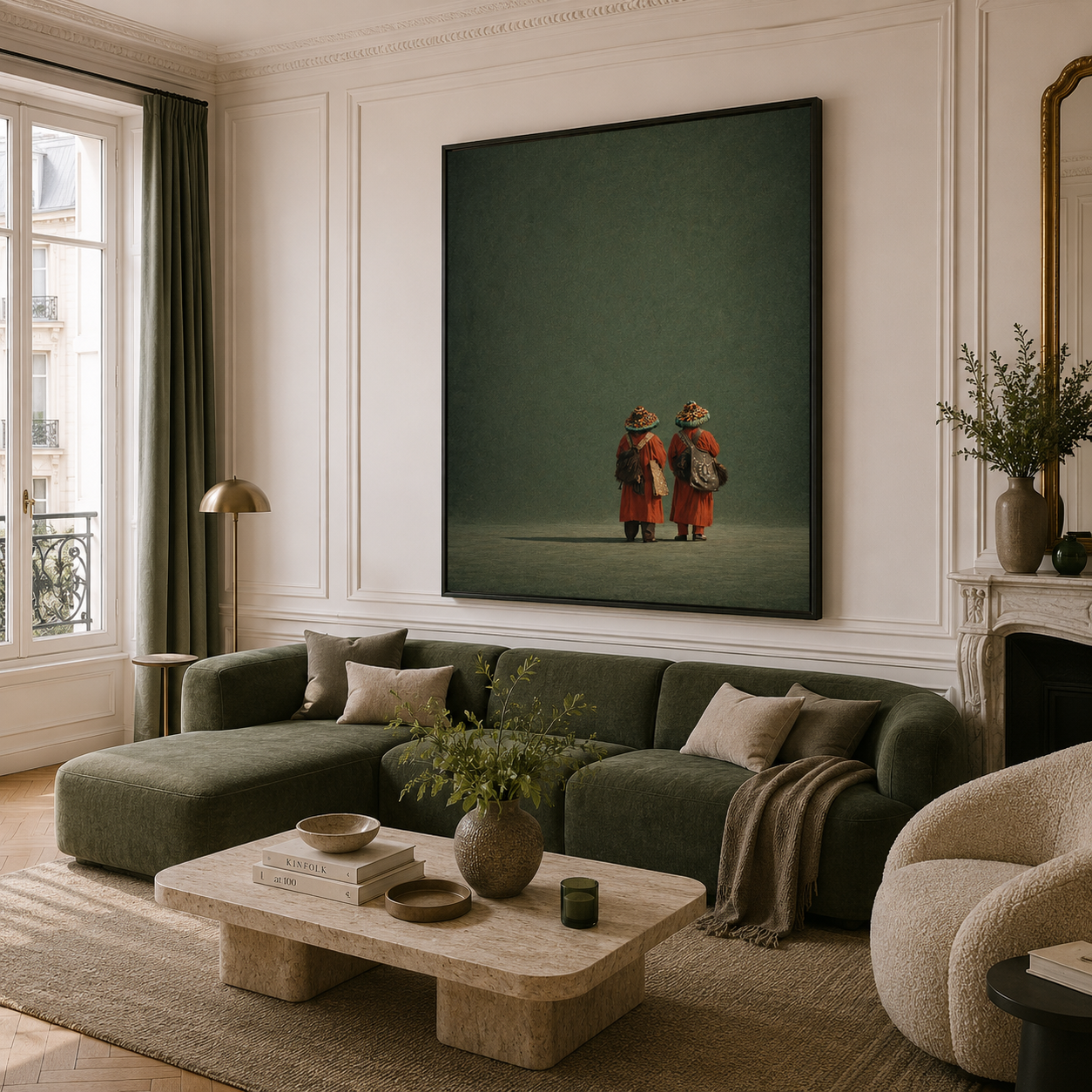 Moroccan Painting – Green Guerrabs.