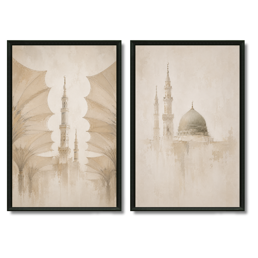 Two Paintings - Morocco in Beige