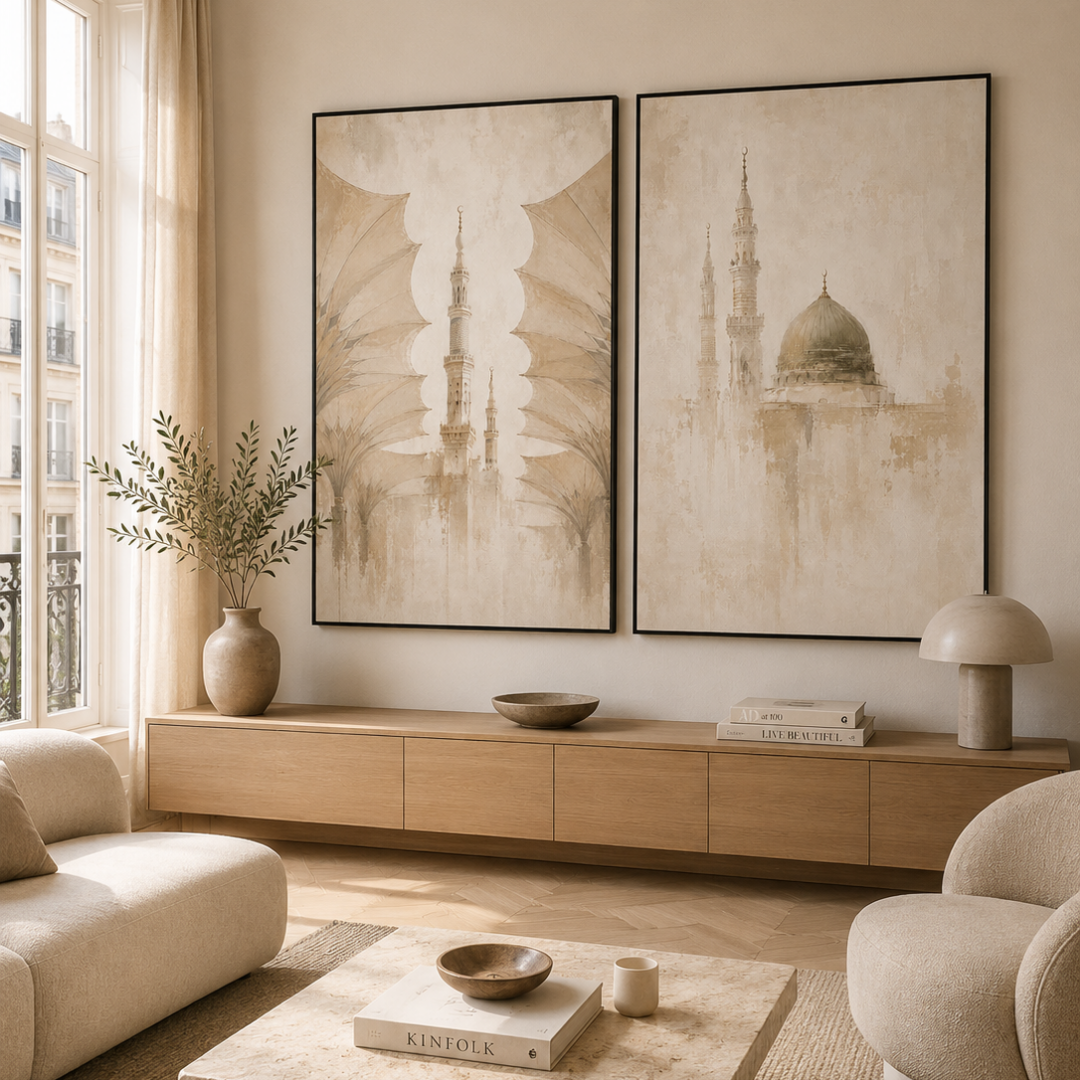 Two Paintings - Morocco in Beige