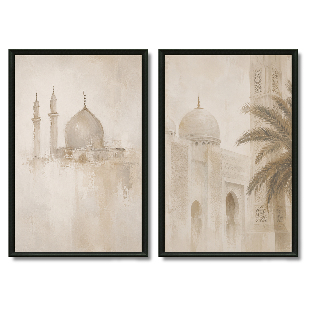 Two Paintings - Morocco in Beige