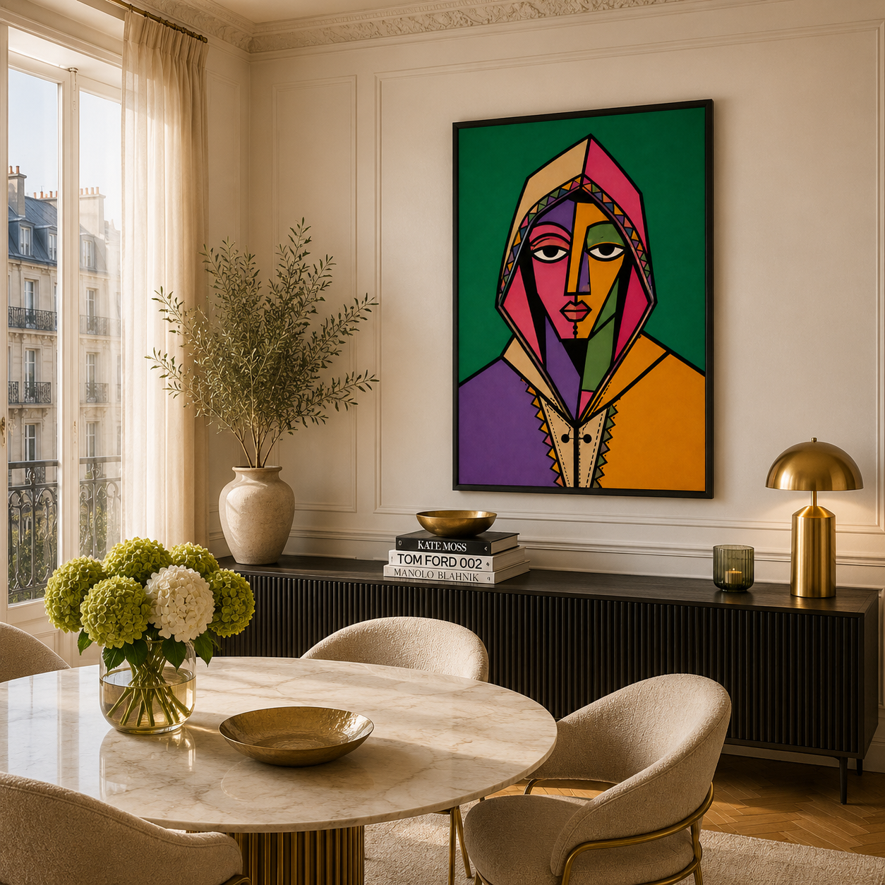 Moroccan Painting - Geometric Woman.
