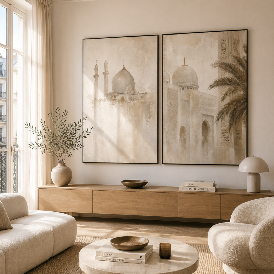 Two Paintings - Morocco in Beige