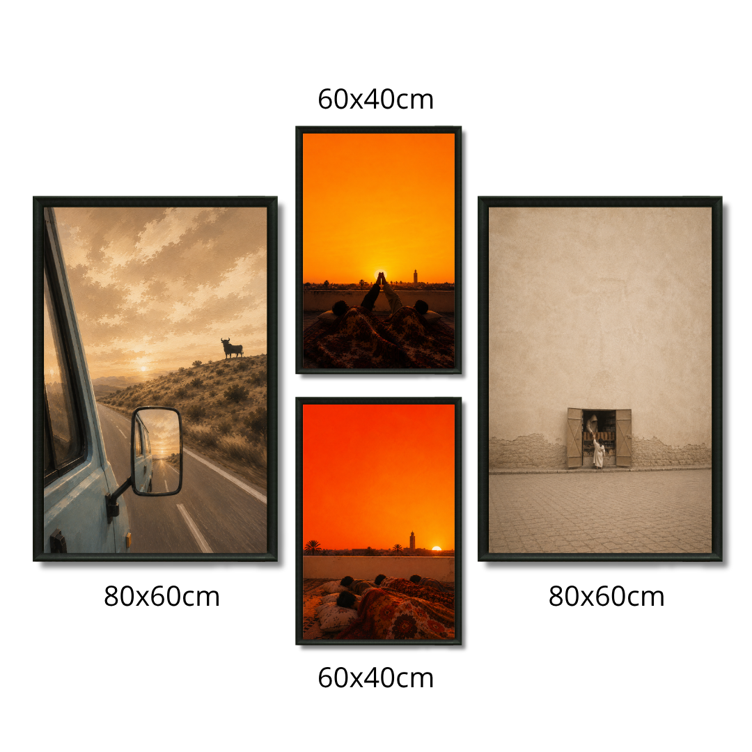 Triptych Paintings - Hajj and Hajjah Routine