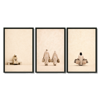 Triptych Paintings - Hajj and Hajjah Routine
