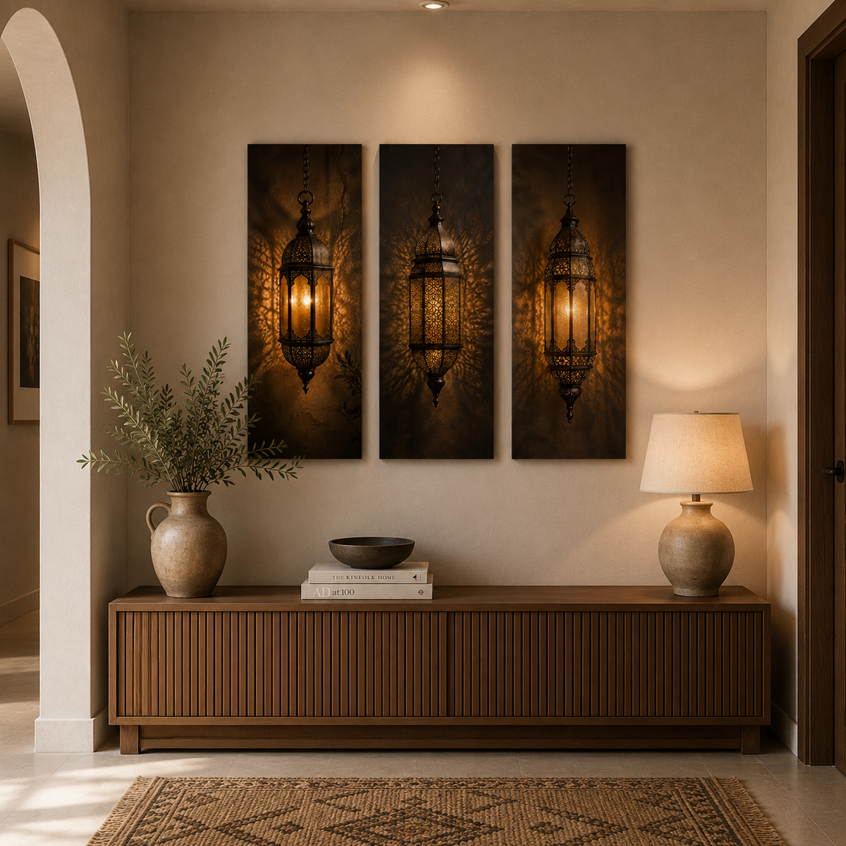 Triptych Paintings - Moroccan Chandeliers