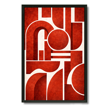 Tableau rouge structure art déco intense contemporain