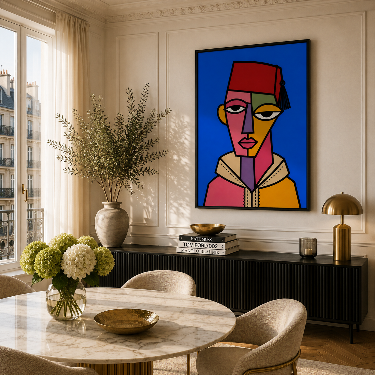 Moroccan Painting - Geometric Woman.