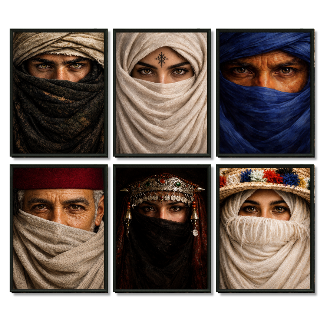 Pack 6 tableaux portraits culture du Maroc galerie
