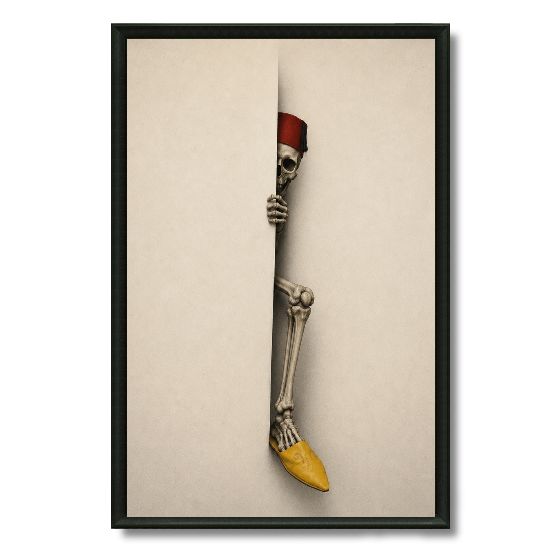 Tableau squelette marocain art graphique original