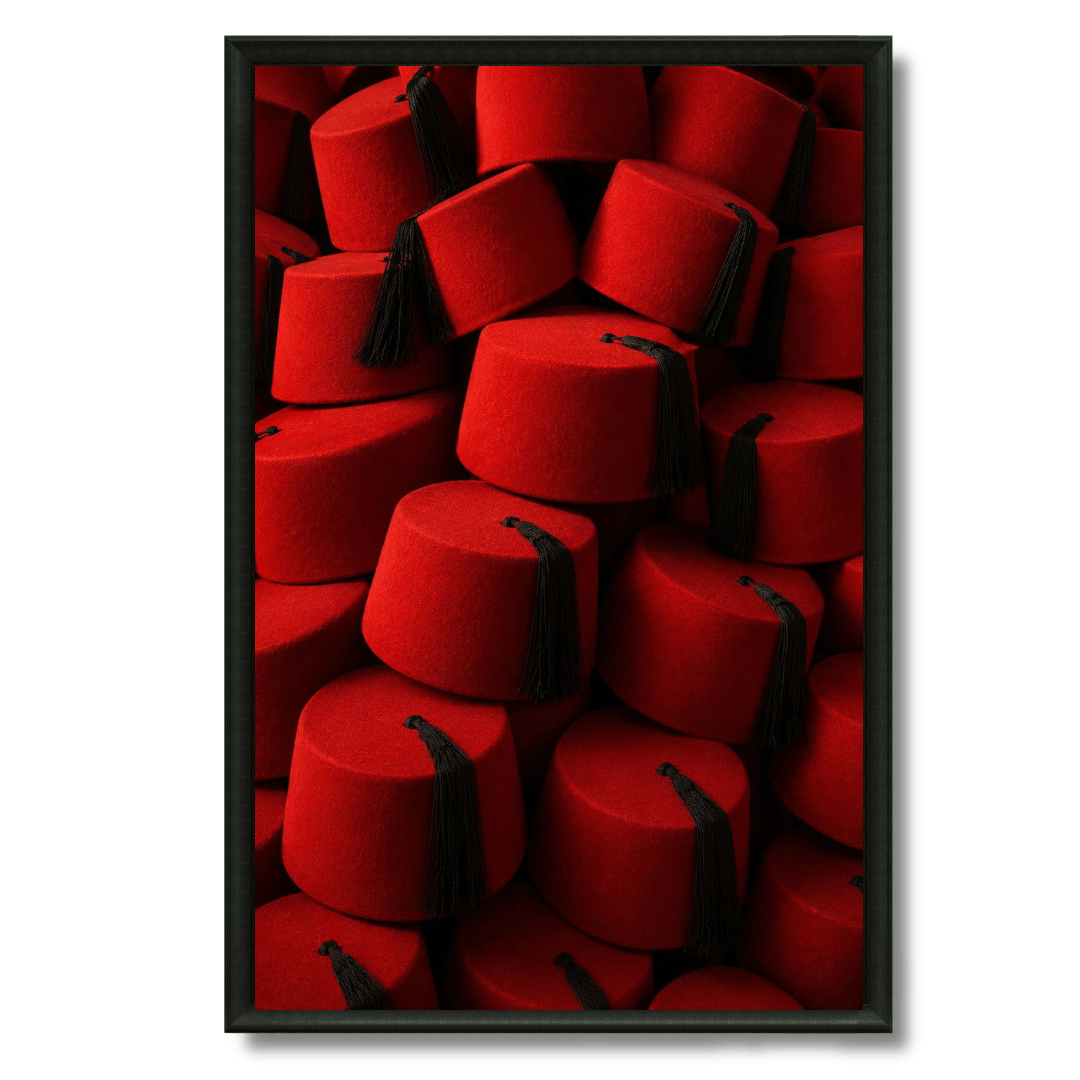 Tableau marocain – Tarbouchs rouges