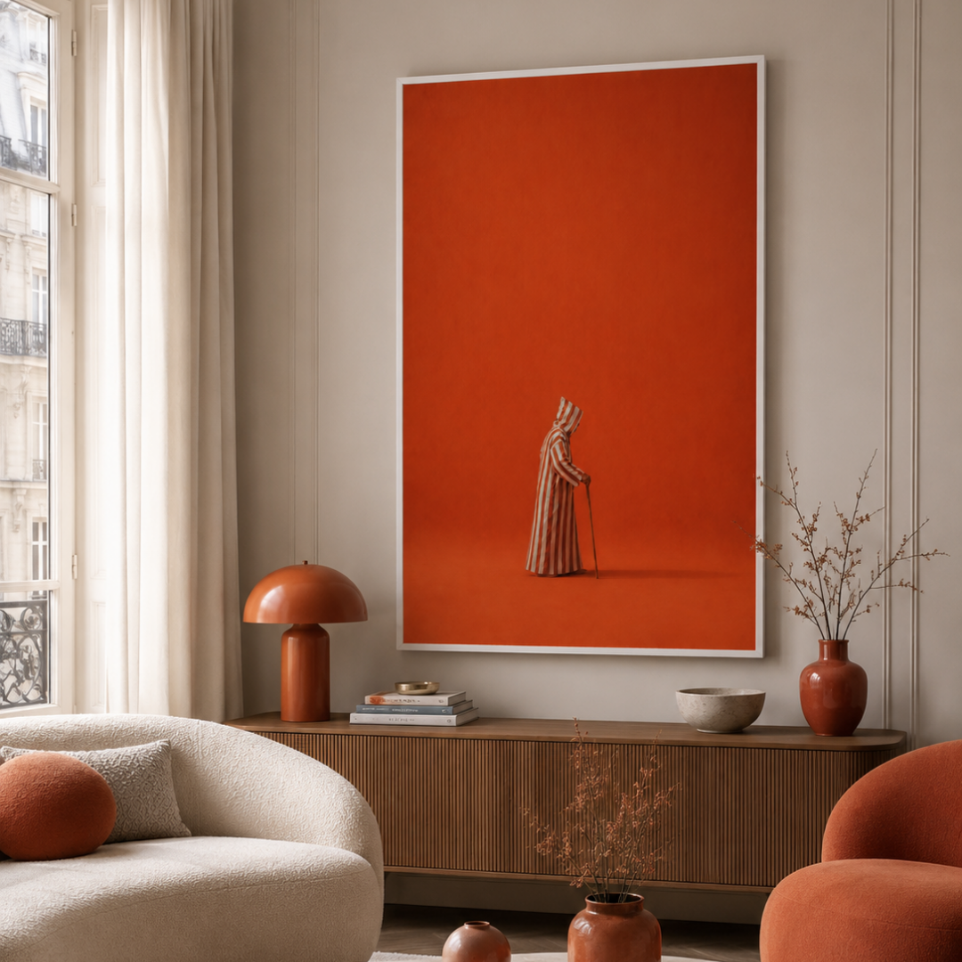 Moroccan painting – The Hajj - Terracotta