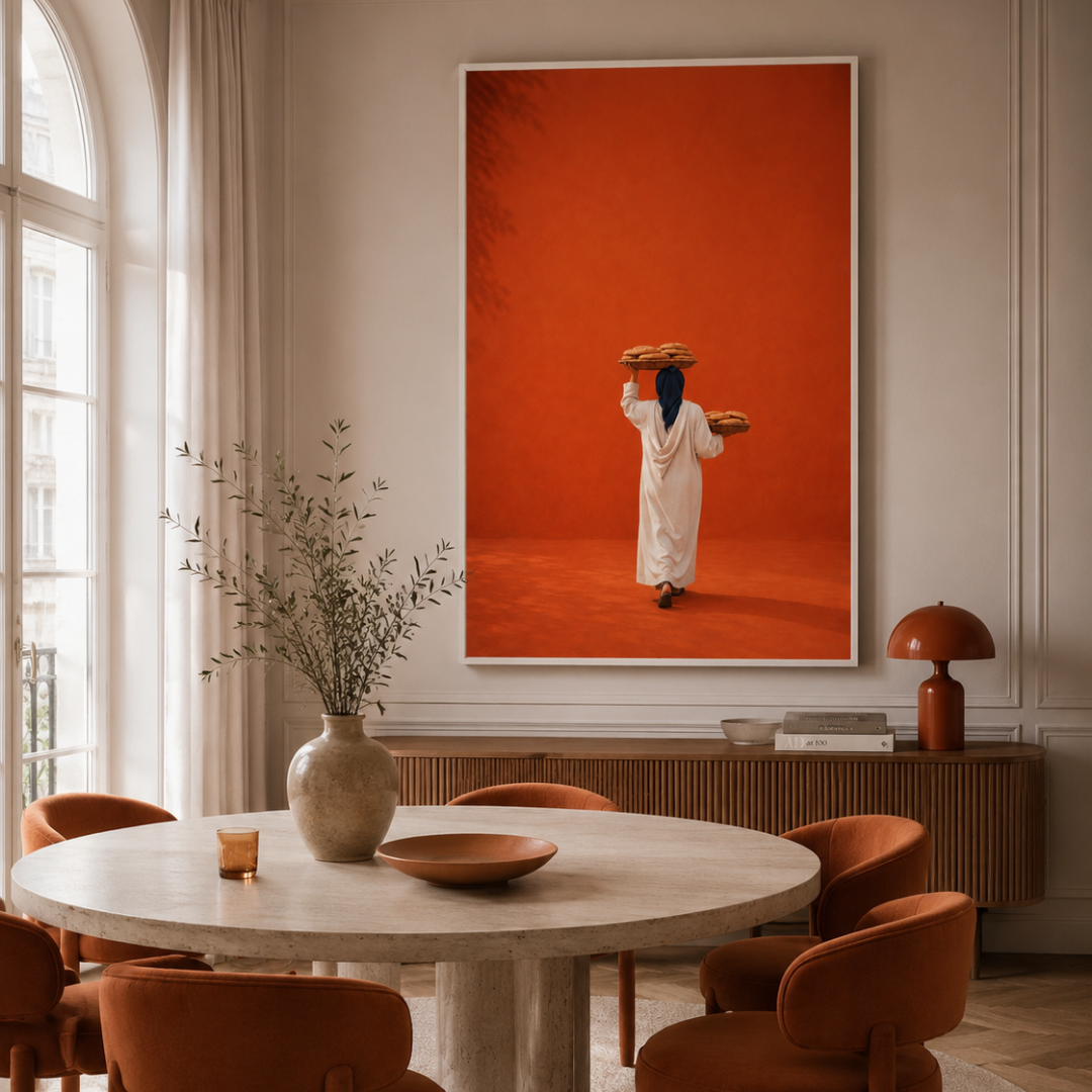 Moroccan painting – The Baker – Terracotta