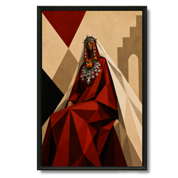 Moroccan Painting – Amazigh Woman Cubism 02