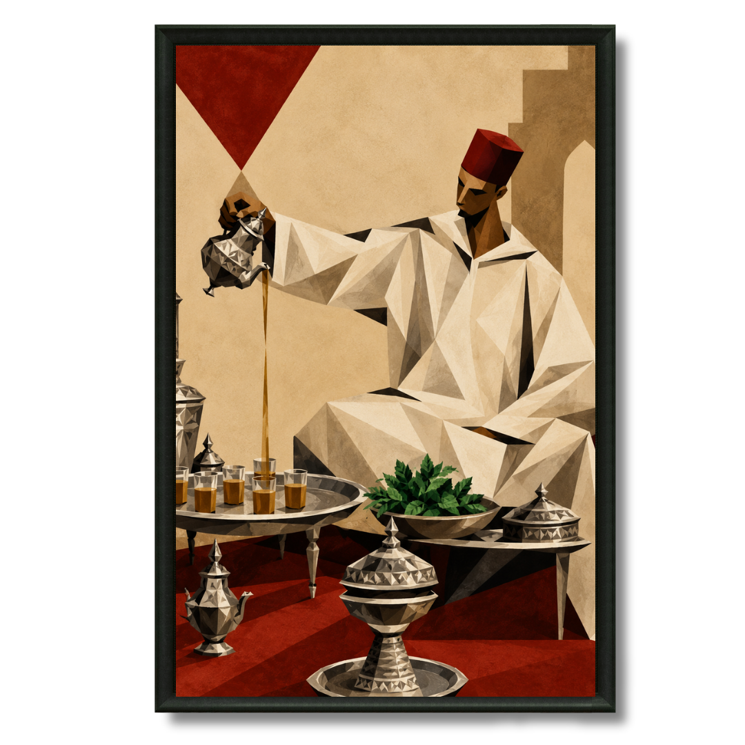 Moroccan Painting – The Tea Seller Cubism
