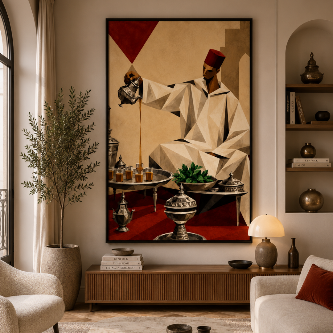 Moroccan Painting – The Tea Seller Cubism