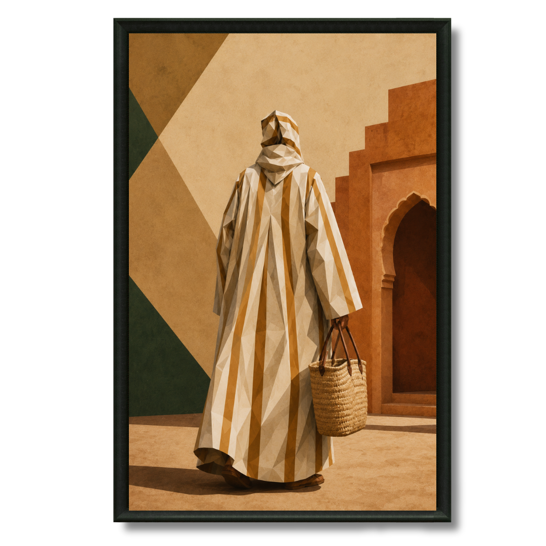 Moroccan painting – Cubism Jellaba Souk