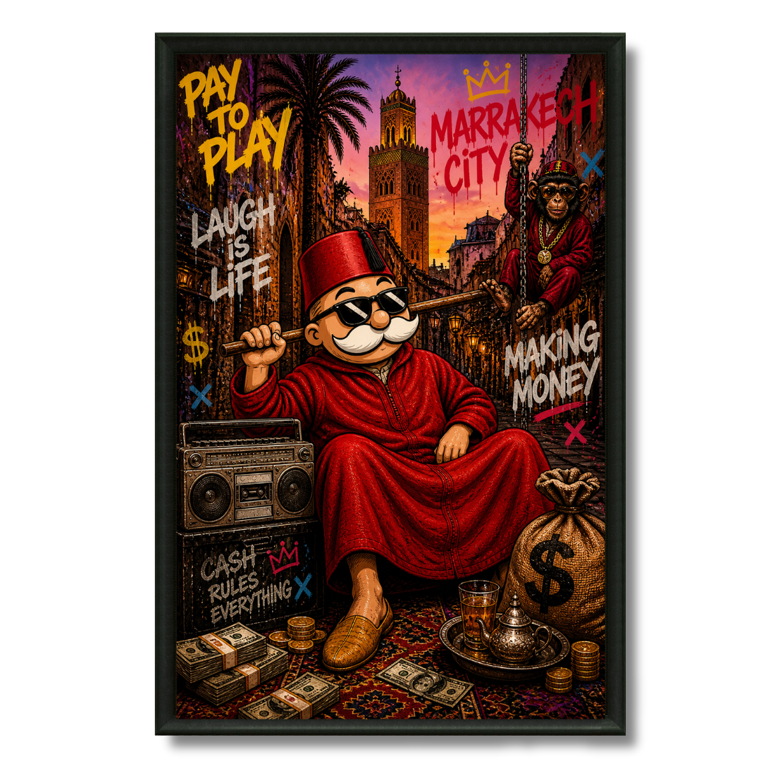 Moroccan Painting – Marrakech Monop Pop Art