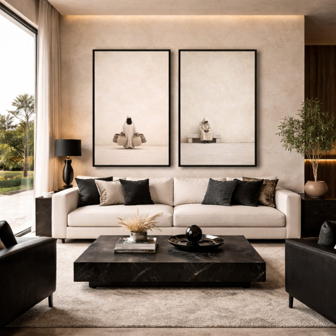 Two Paintings - Morocco in Beige