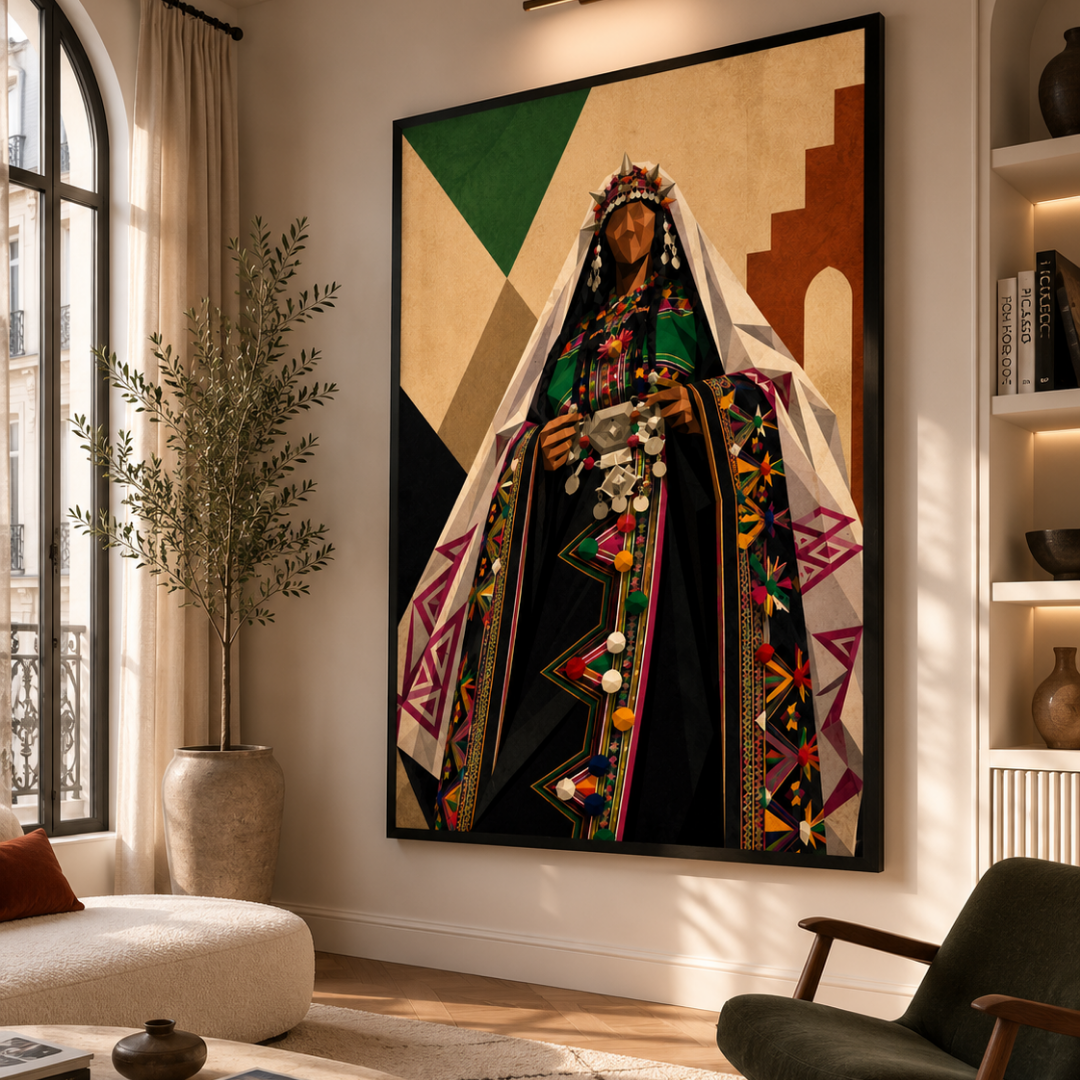 Moroccan Painting – Amazigh Woman Cubism